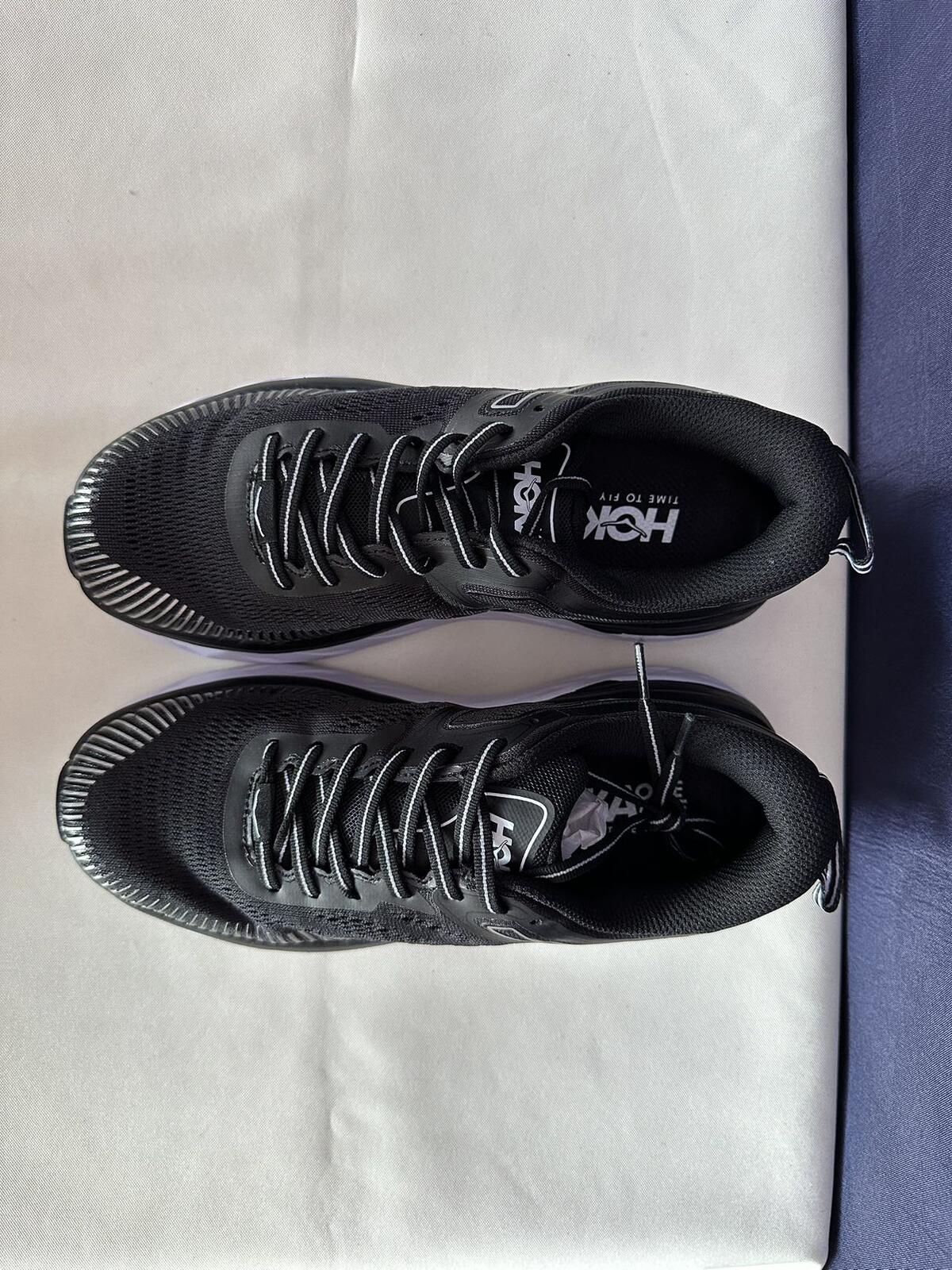 Size 8 - Hoka Women Bondi 7 Black White Running Shoes Sneaker