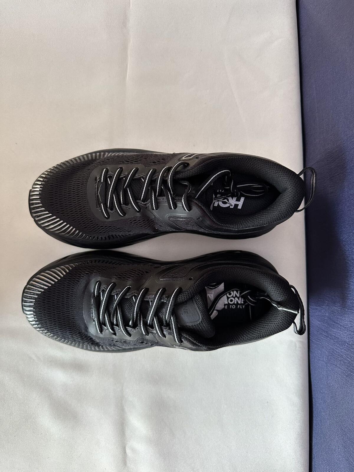 Size 8 - Hoka Women Bondi 7 Black Black Running Shoes Sneakers