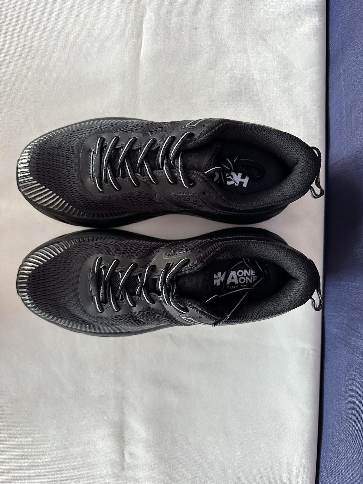 Size 8 - Hoka Women Bondi 7 Black Black Running Shoes Sneakers