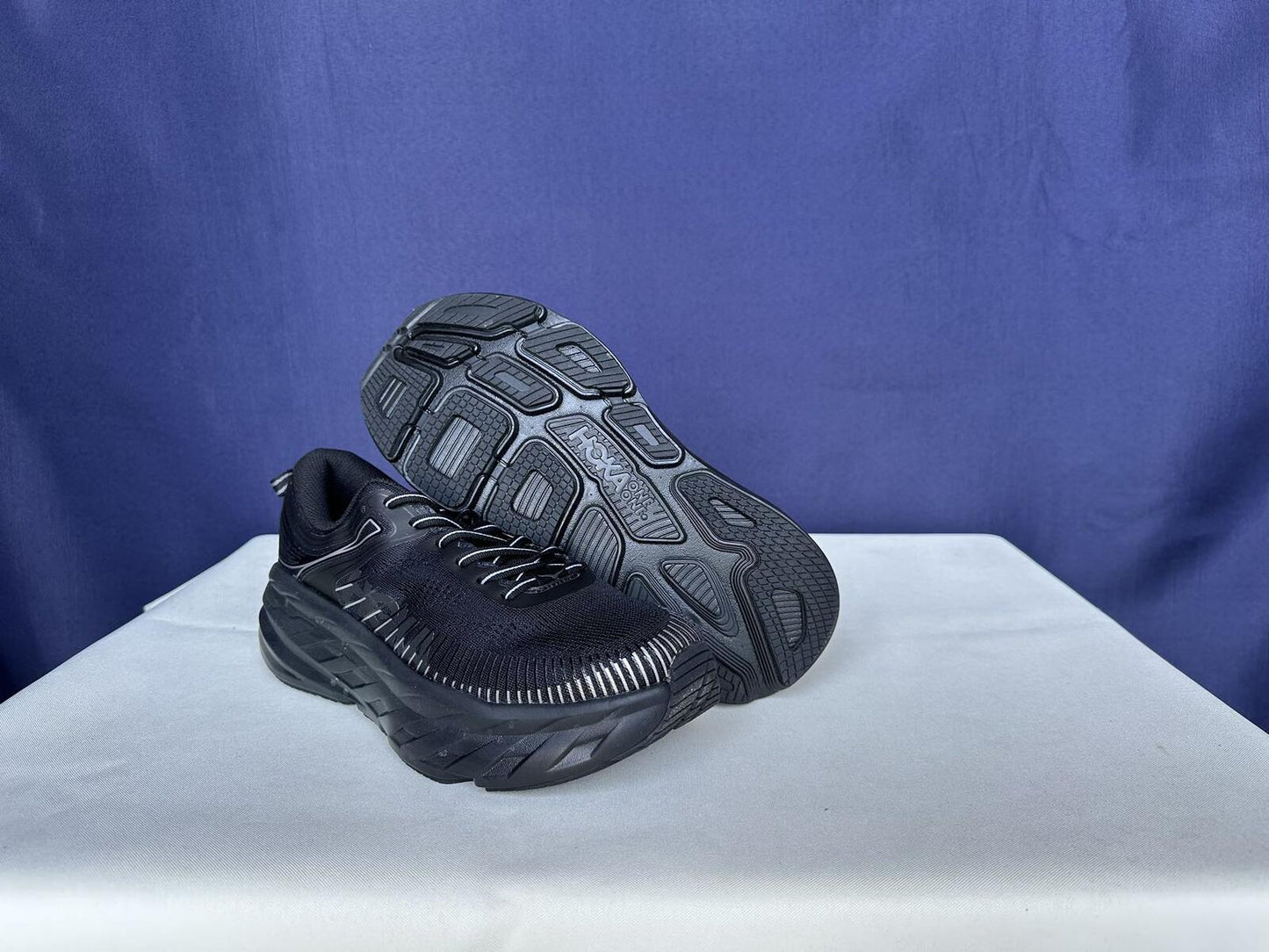 Size 9.5- Hoka Women Bondi 7 Black Black Running Shoes Sneakers