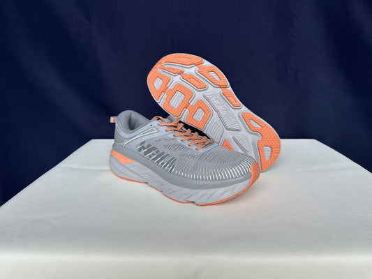 Size 10.5- Hoka Women Bondi 7 Harbor Mist Sharkskin Sneakers