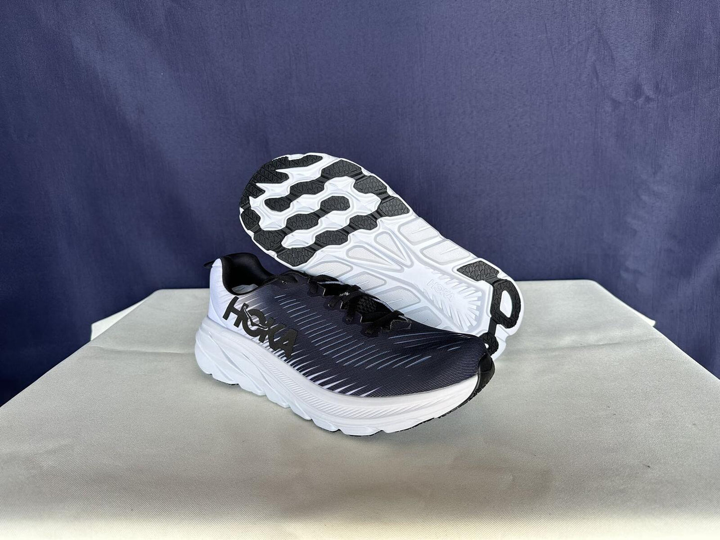Size 10.5B - Hoka Women Rincon 3 Black/White Mens Sneakers Shoes