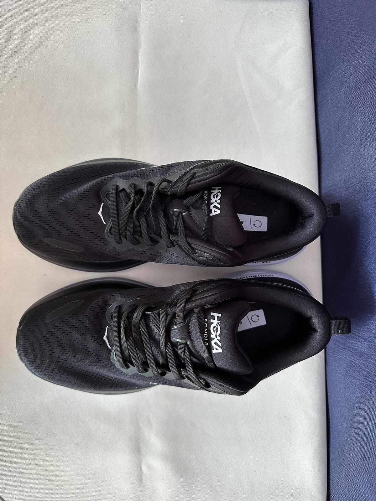 Size 11B - Hoka Women Bondi 8 Black/White Womens Sneakers Shoes