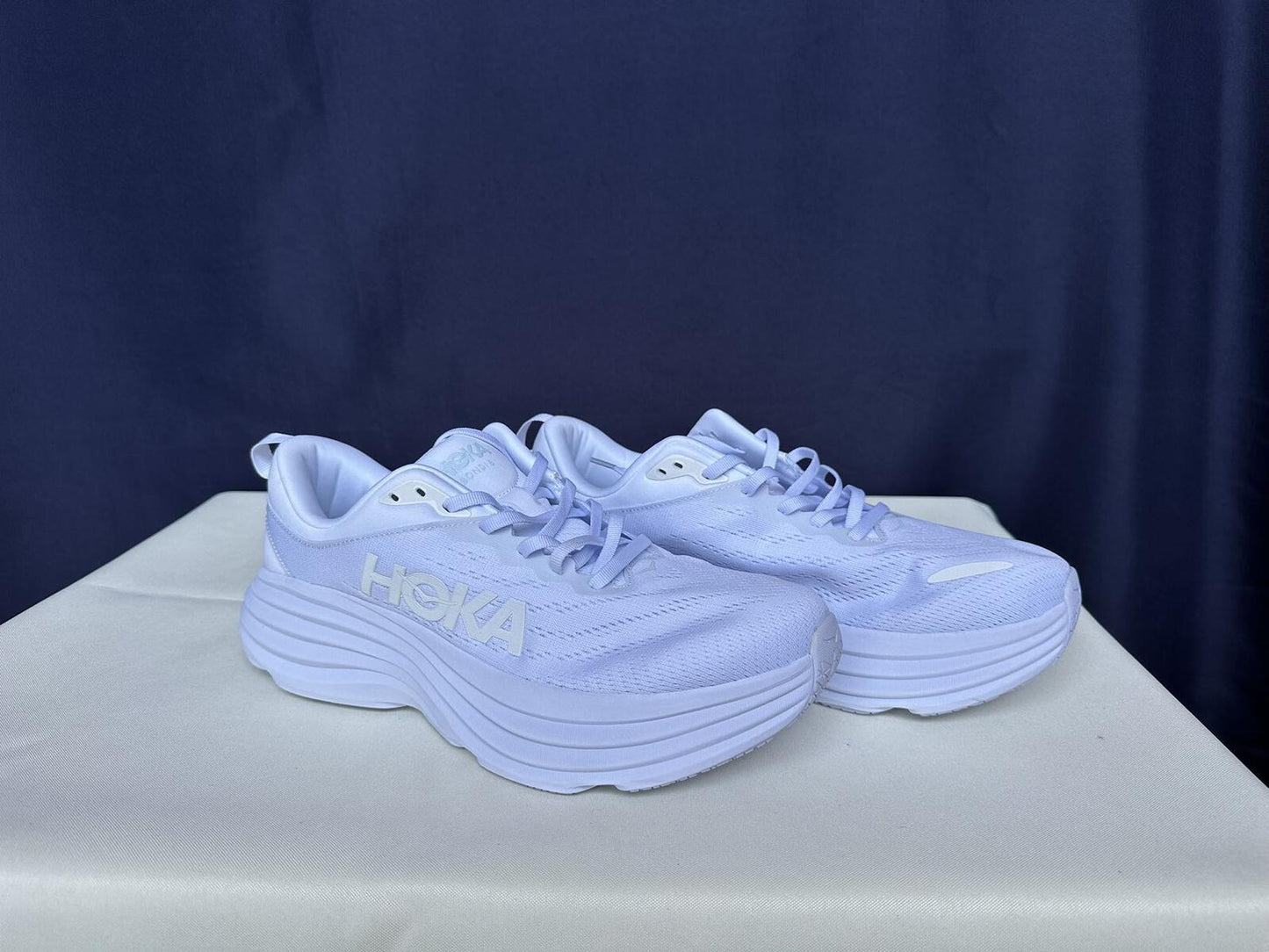Size 10.5D - Hoka Men Bondi 8 White White Sneakers Shoes