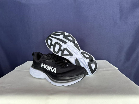 Size 11B - Hoka Women Bondi 8 Black/White Womens Sneakers Shoes
