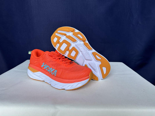 Size 9.5- Hoka Women Bondi 7 Camellia/Coastal Shade Sneakers