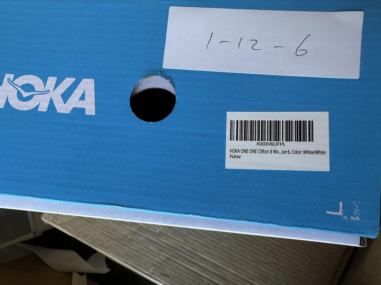 Size 6B- Hoka Women Clifton 8 White/White Run Sneakers Shoes