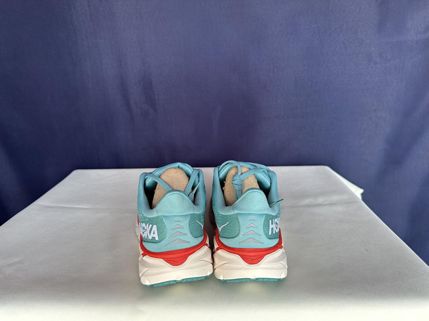 Size 7B - Hoka Women Clifton 8 Aquarelle/Eggshell Running Sneakers