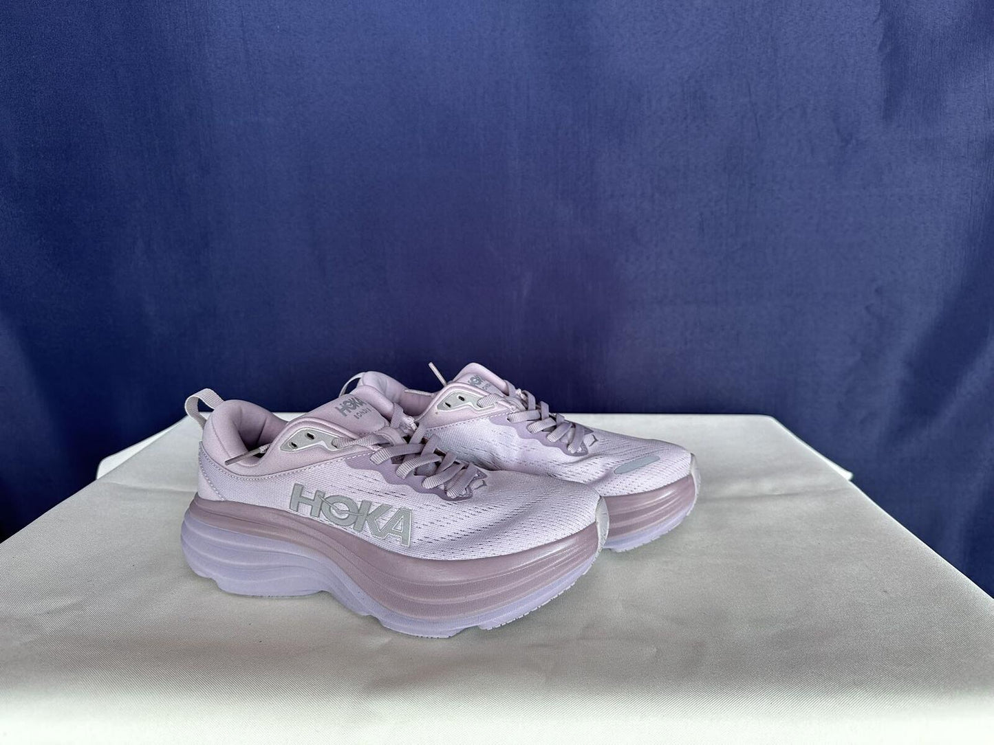 Size 6.5B - Hoka Women Bondi 8 Lilac Marble/Elderberry Sneakers