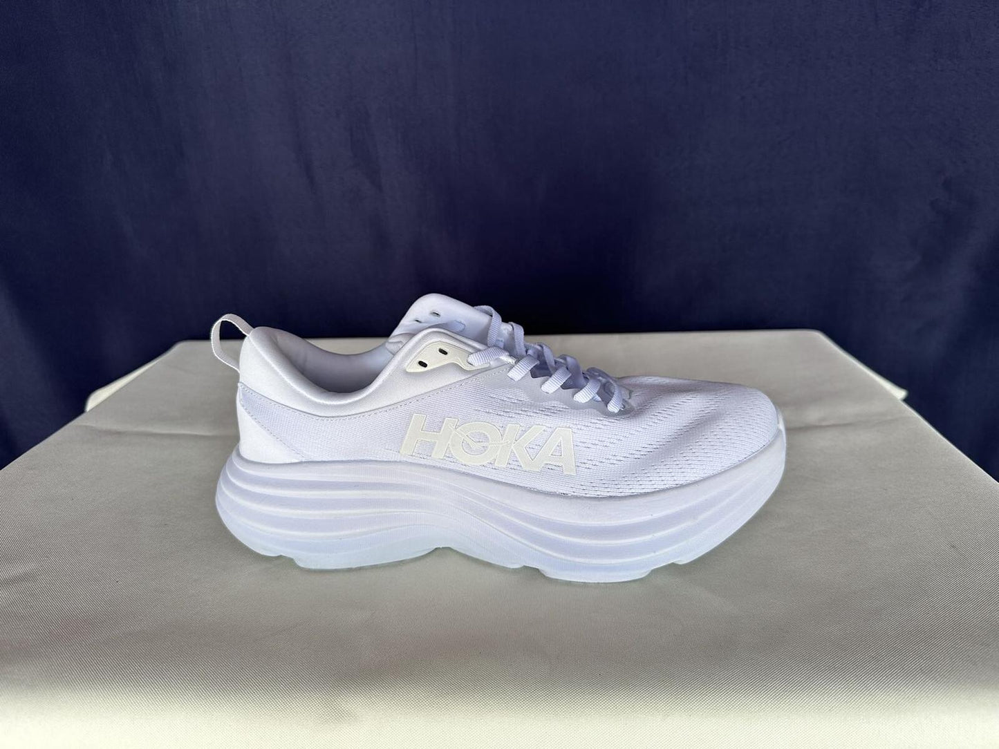 Size 10.5B - Hoka Women Bondi 8 White/White Womens Sneakers Shoes
