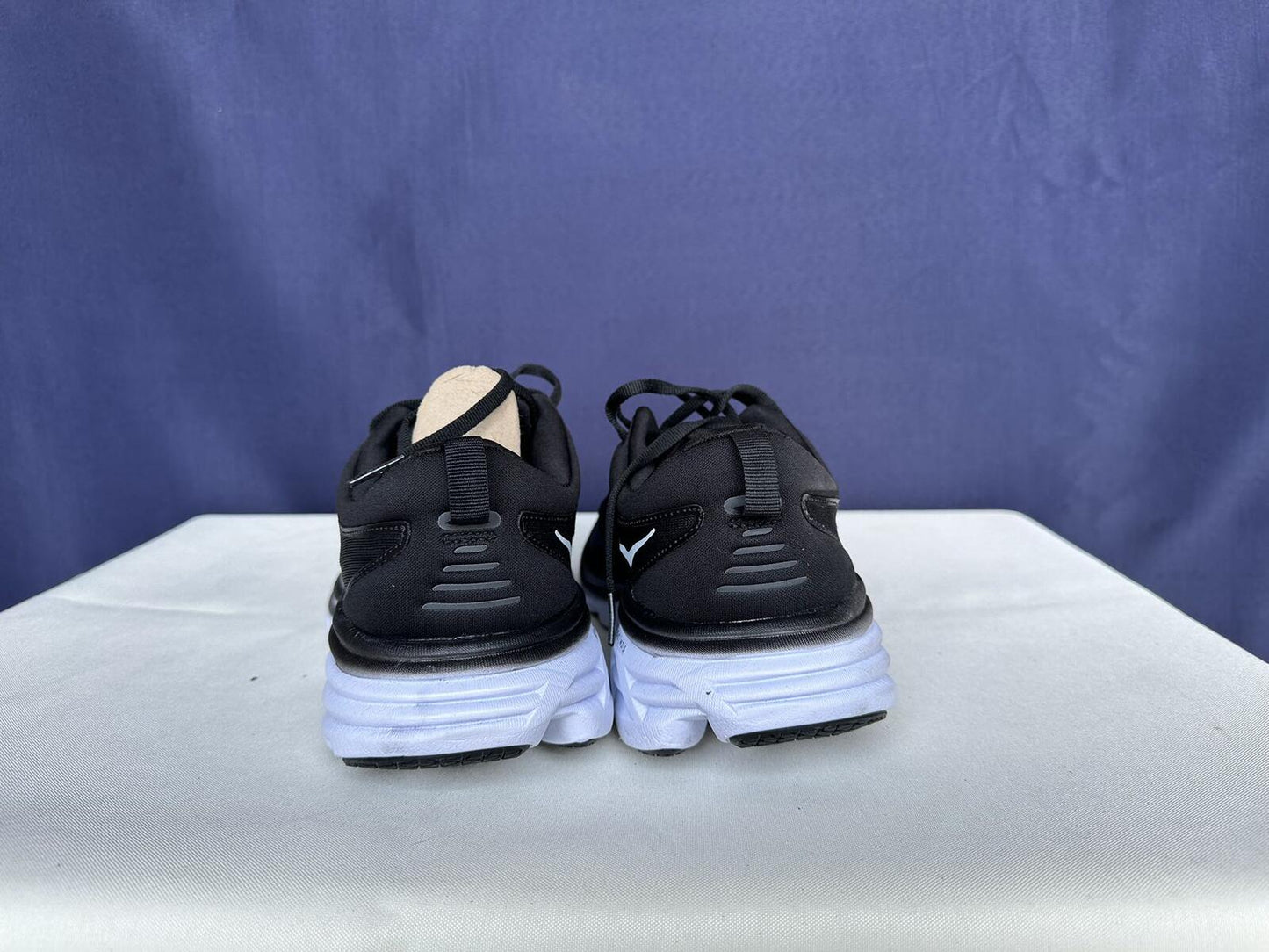 Size 10D - Hoka Men Bondi 8 Black White