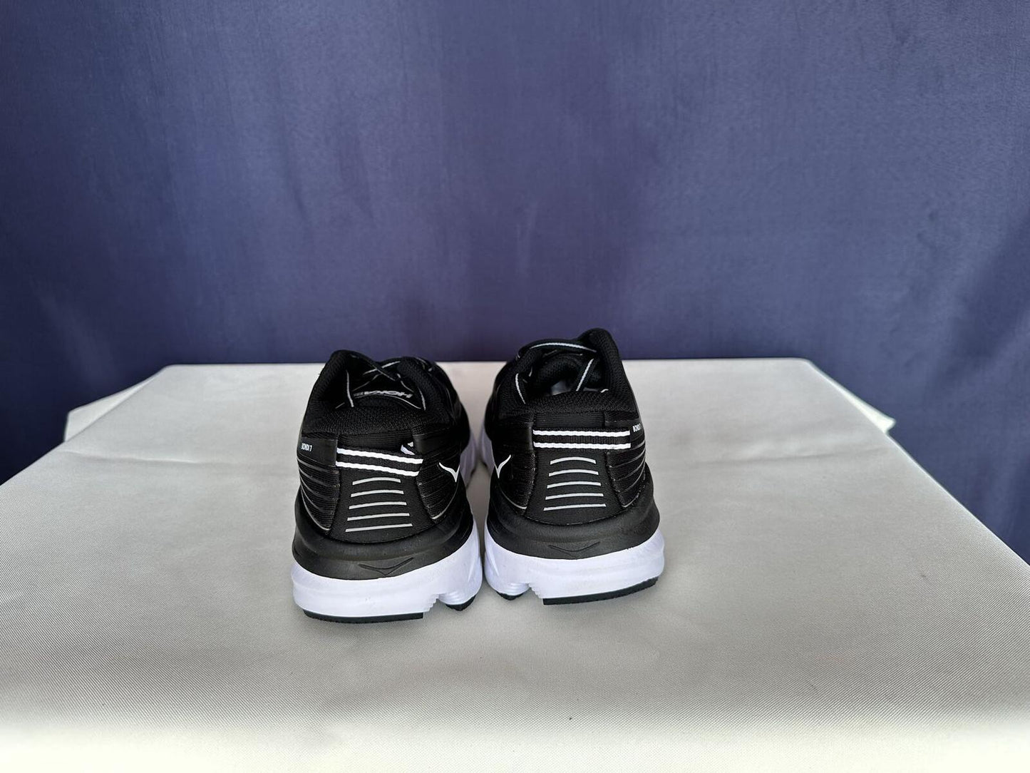 Size 7.5 - Hoka Women Bondi 7 Black White Running Shoes Sneaker