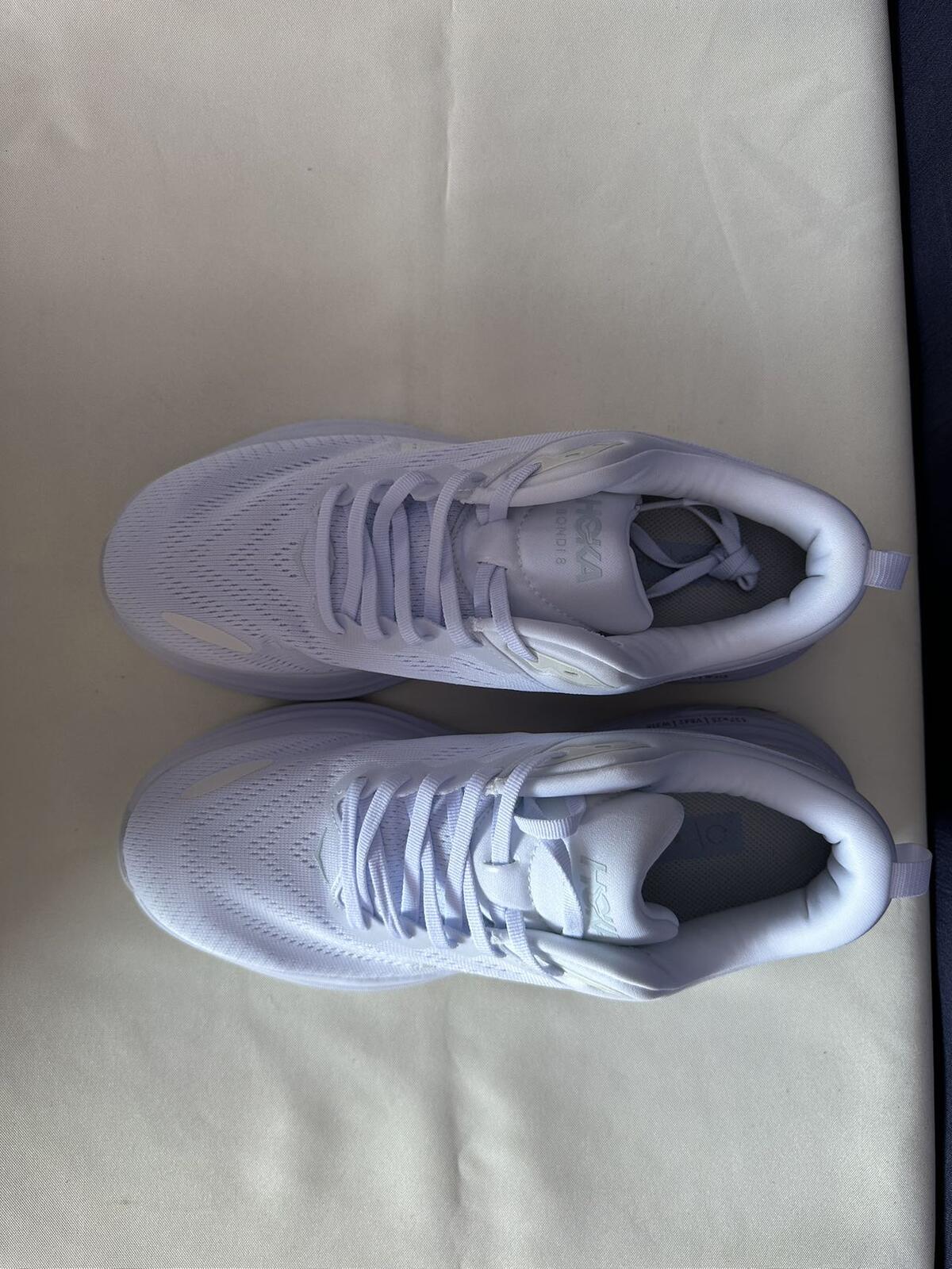 Size 9.5D - Hoka Men Bondi 8 White/White Mens Sneakers Shoes