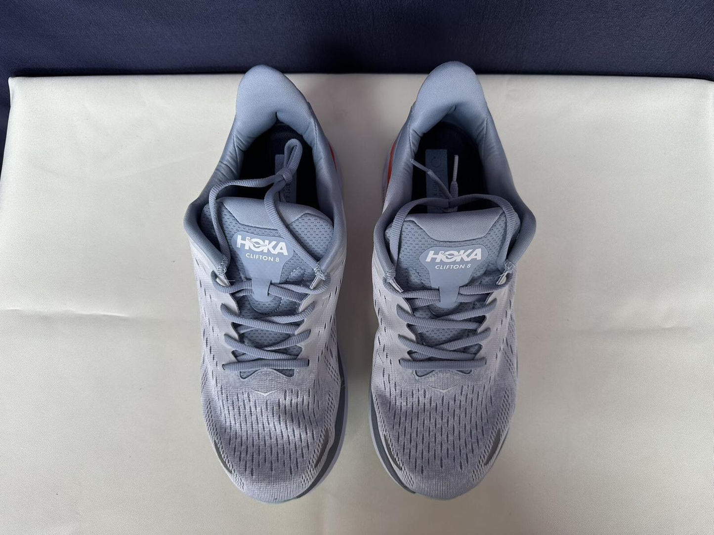 Size 10.5B- Hoka Women Clifton 8 Blue Fog/Plein Air Sneakers