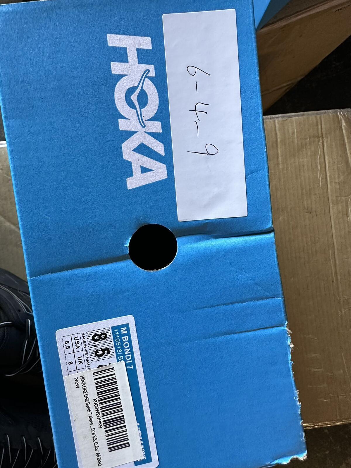 Size 8.5 - Hoka Men Bondi 7 Black Black Running Shoes Sneakers