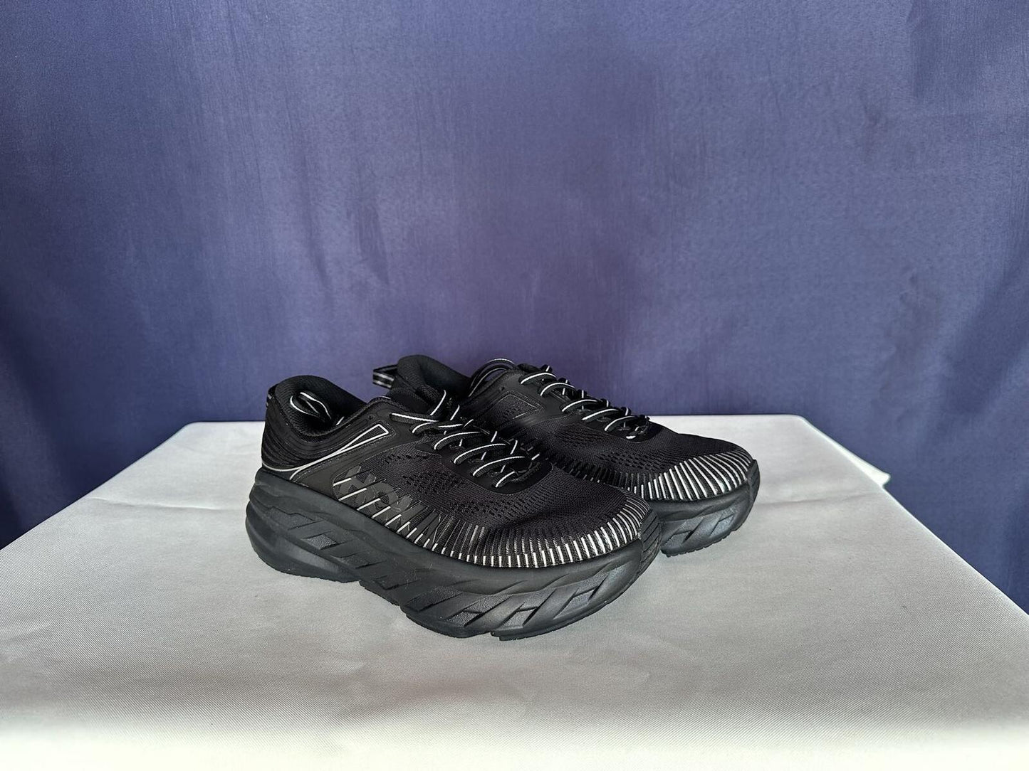 Size 8 - Hoka Women Bondi 7 Black Black Running Shoes Sneakers