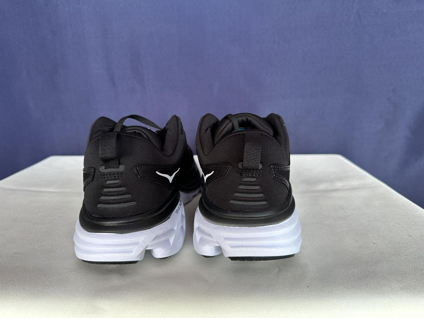 Size 10D - Hoka Men Bondi 8 Black/White Mens Sneakers Shoes