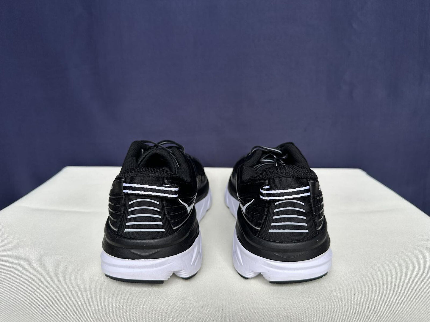 Size 10- Hoka Women Bondi 7 Black White Running Shoes Sneaker