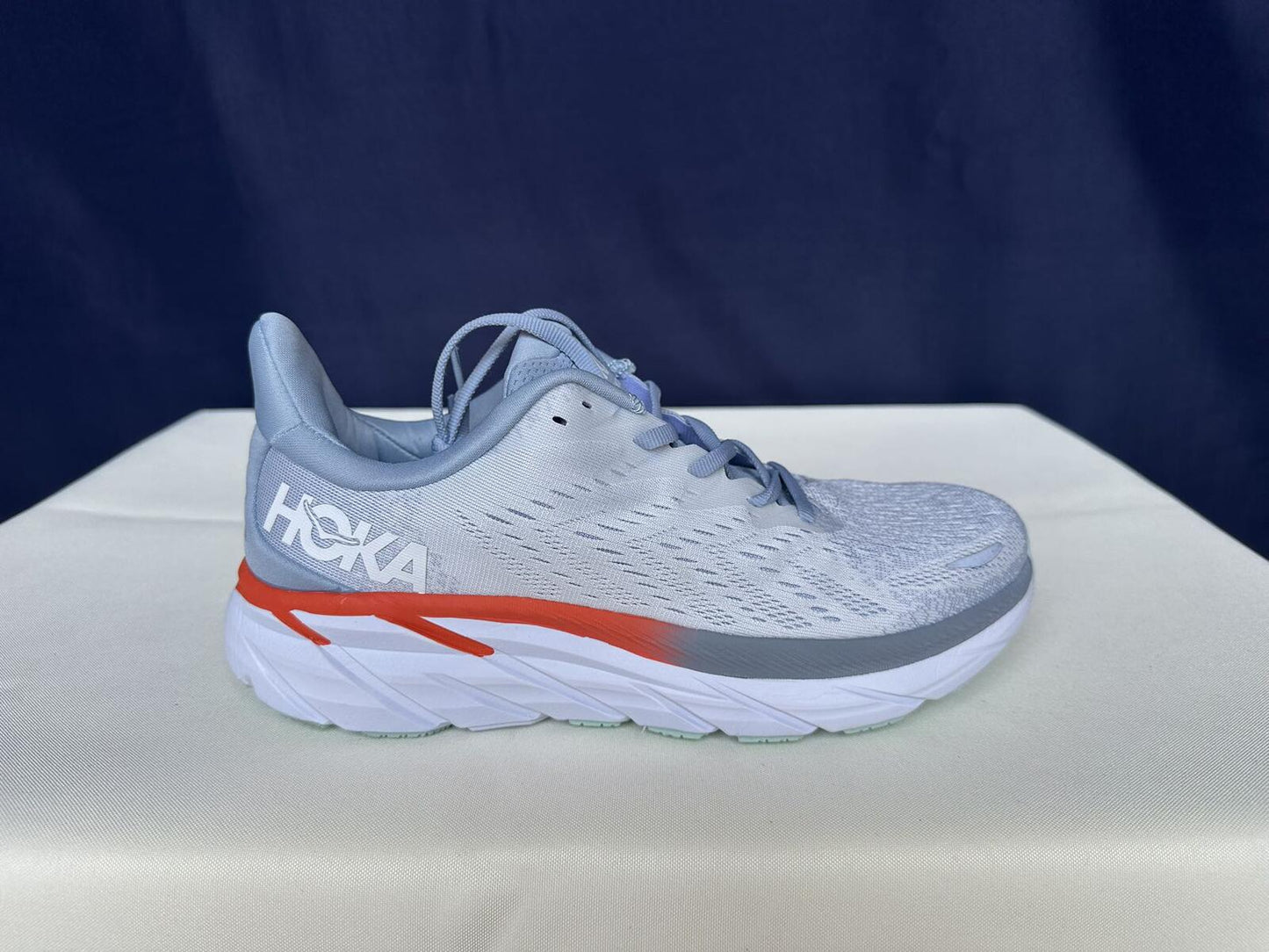 Size 10B-Hoka Women Clifton 8 Blue Fog/Plein Air Sneakers Shoes