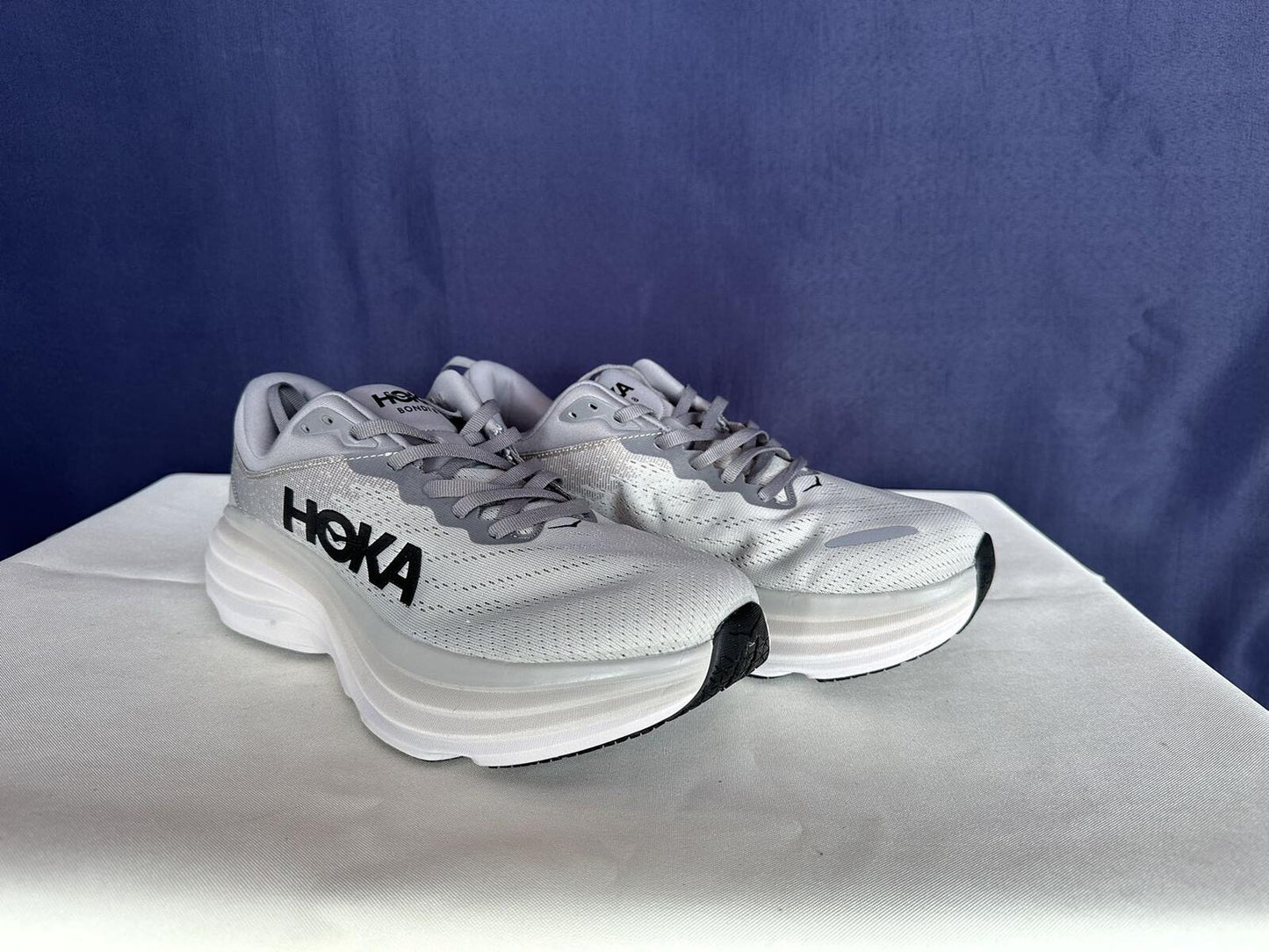 Size 10D - Hoka Men Bondi 8 Sharkskin Harbor Mist Sneakers