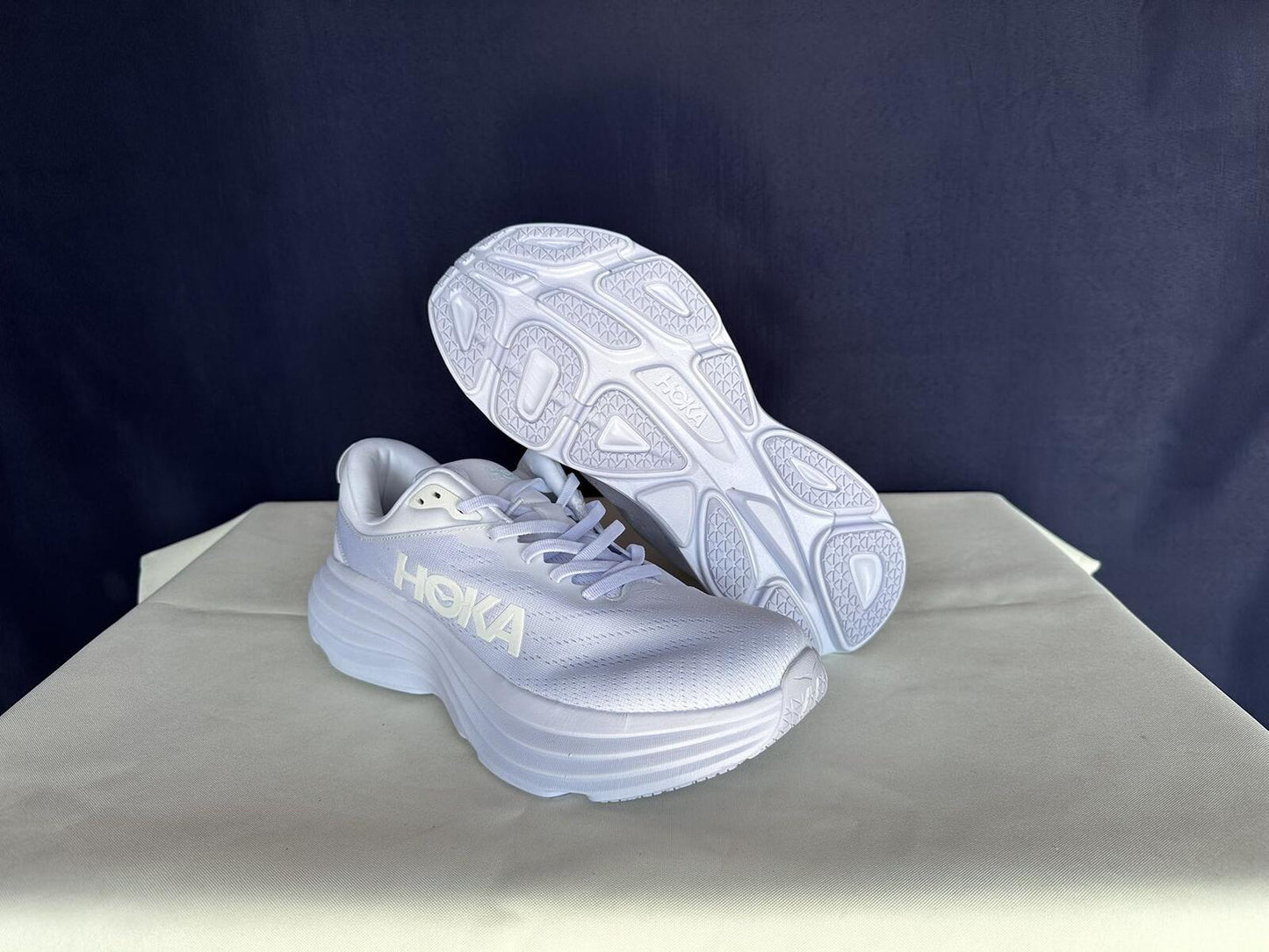 Size 10.5D - Hoka Men Bondi 8 White/White Mens Sneakers Shoes