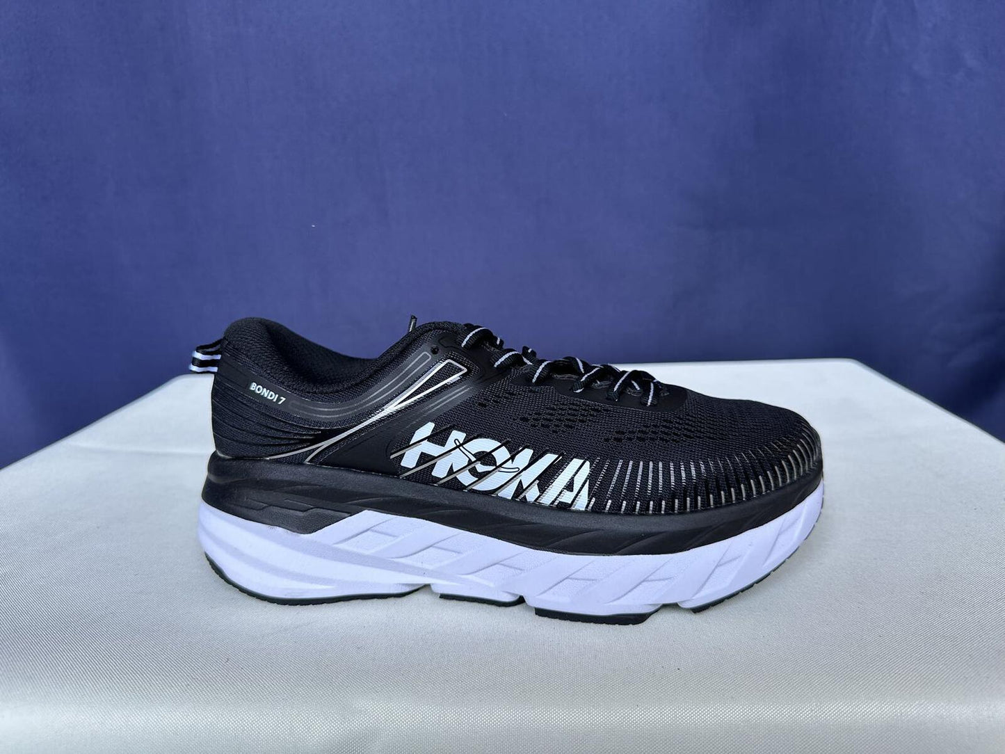 Size 7.5- Hoka Women Bondi 7 Black White Running Shoes Sneaker