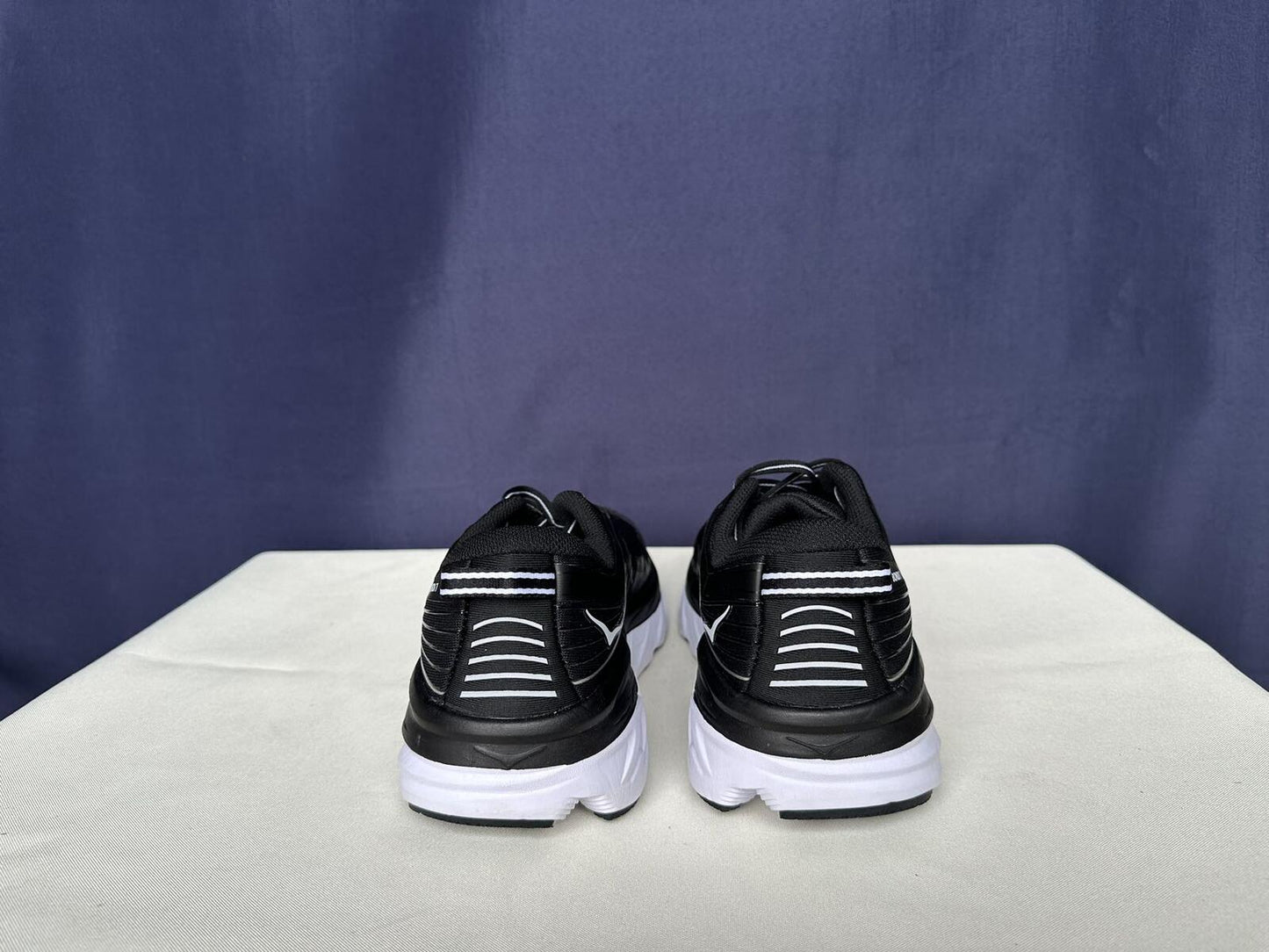 Size 10.5 - Hoka Women Bondi 7 Black White Running Shoes Sneaker