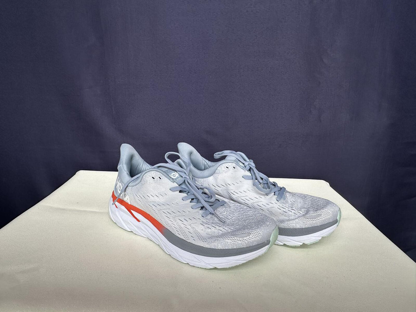 Size 11B- Hoka Women Clifton 8 Blue Fog/Plein Air Sneakers