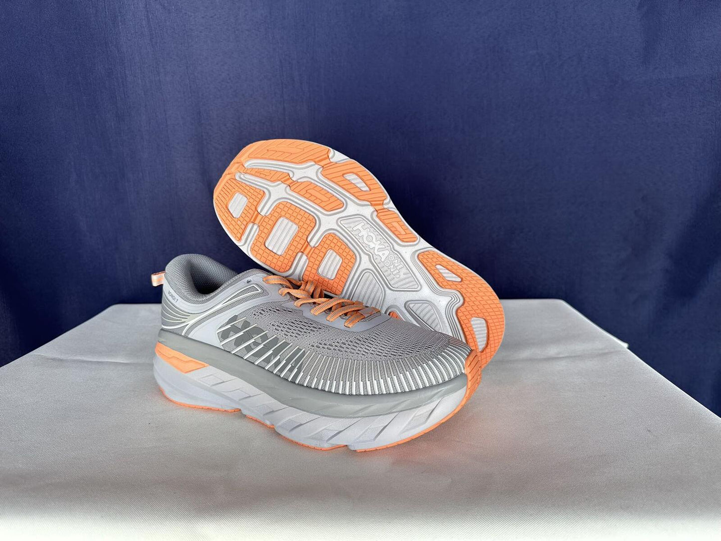 Size 9.5 - Hoka Women Bondi 7 Harbor Mist Sharkskin Sneakers