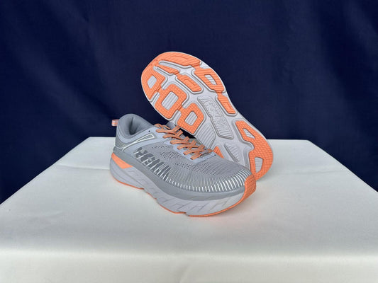 Size 10.5- Hoka Women Bondi 7 Harbor Mist Sharkskin Sneakers