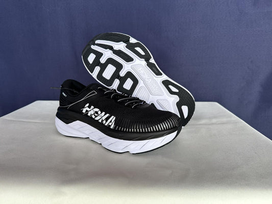 Size 8 - Hoka Women Bondi 7 Black White Running Shoes Sneaker