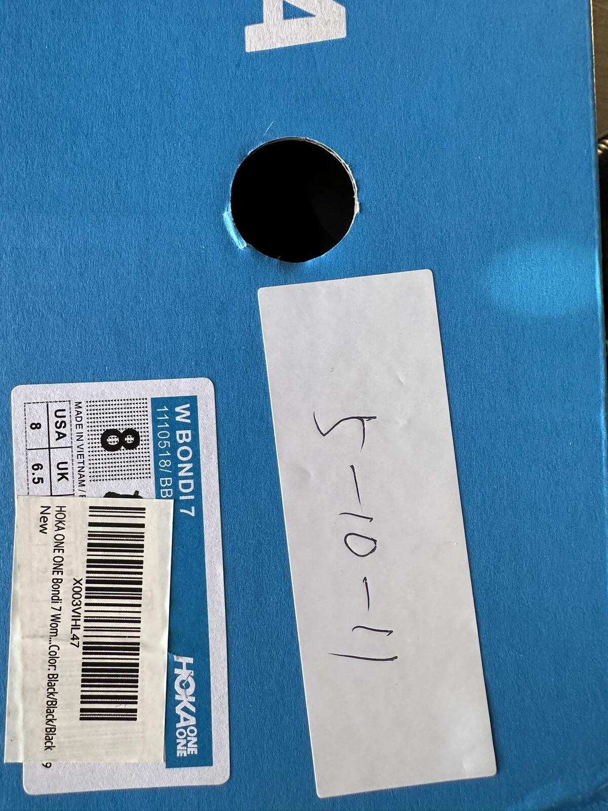 Size 8 - Hoka Women Bondi 7 Black Black Running Shoes Sneakers