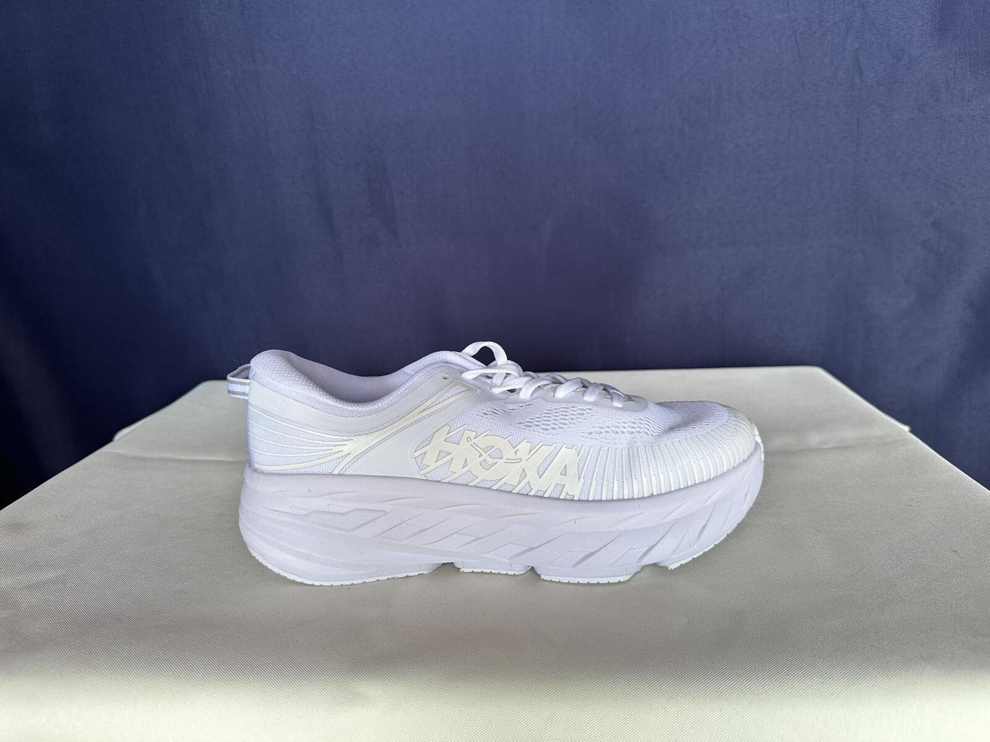 Size 9.5 - Hoka Women Bondi 7 White White Trainer Sneakers Shoes