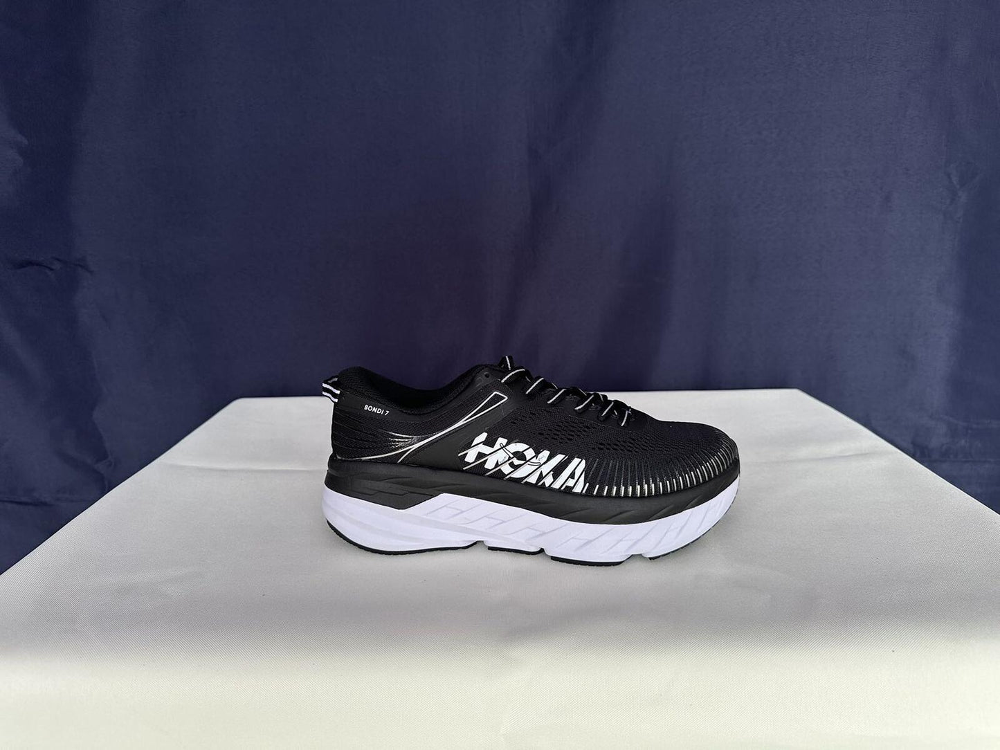 Size 7.5- Hoka Women Bondi 7 Black White Running Shoes Sneaker