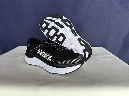 Size 8 - Hoka Women Bondi 7 Black White Running Shoes Sneaker