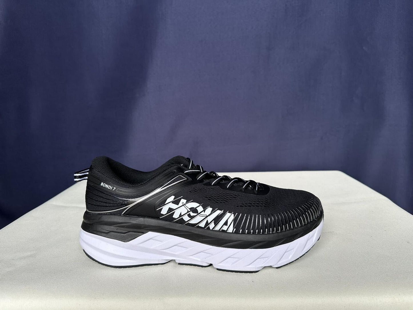 Size 10.5 - Hoka Women Bondi 7 Black White Running Shoes Sneaker
