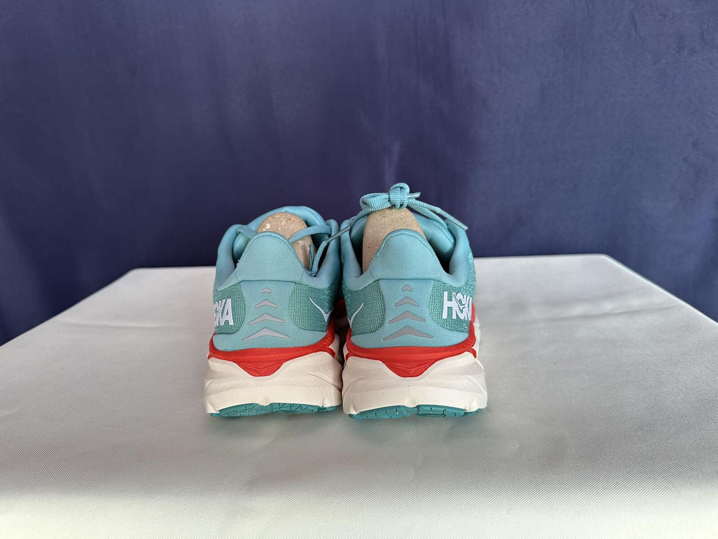 Size 7B - Hoka Women Clifton 8 Aquarelle/Eggshell Running Sneakers