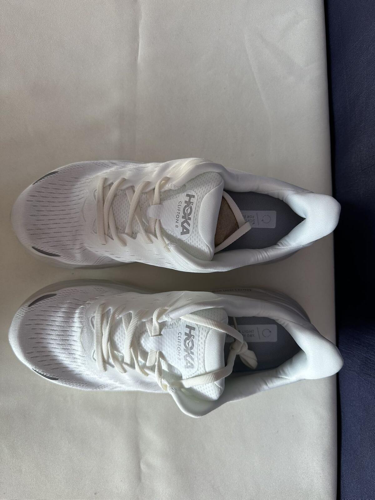 Size 10.5B - Hoka Women Clifton 8 White/White Run Sneakers Shoes