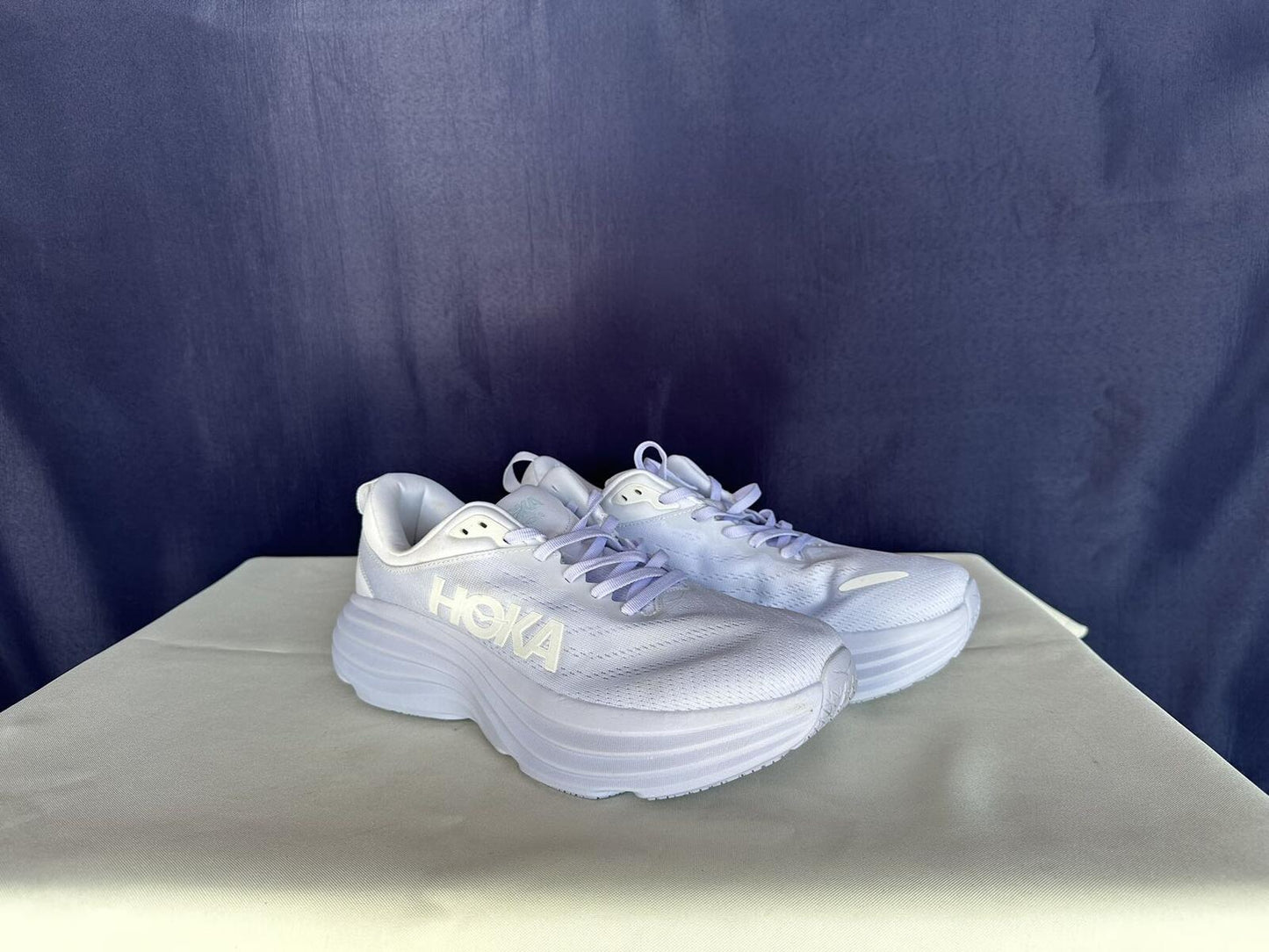 Size 10D - Hoka Men Bondi 8 White/White Mens Sneakers Shoes