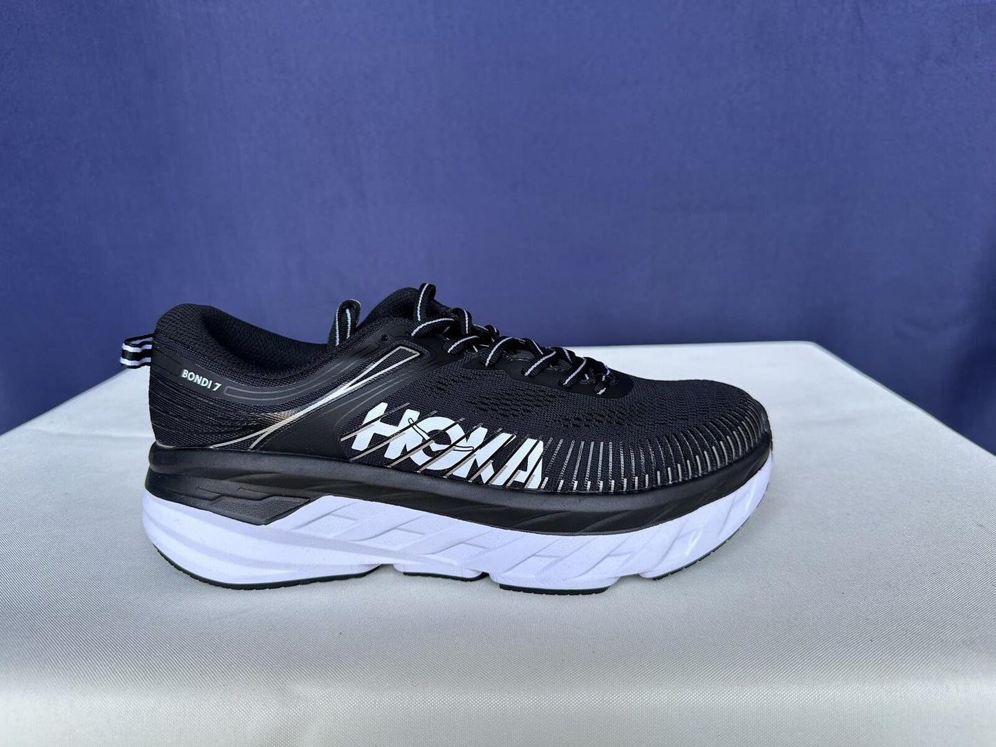 Size 8.5 - Hoka Women Bondi 7 Black White Running Shoes Sneaker