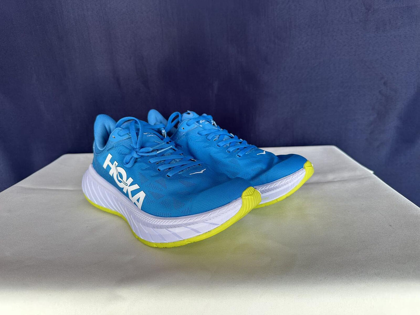 Size 9.5B - Hoka Women Carbon X 2 Diva Blue/Cirtus Sneakers Shoes