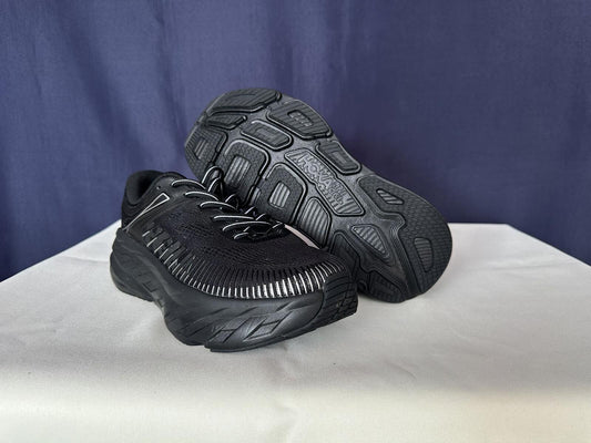Size 8- Hoka Men Bondi 7 Black Black Running Shoes Sneakers