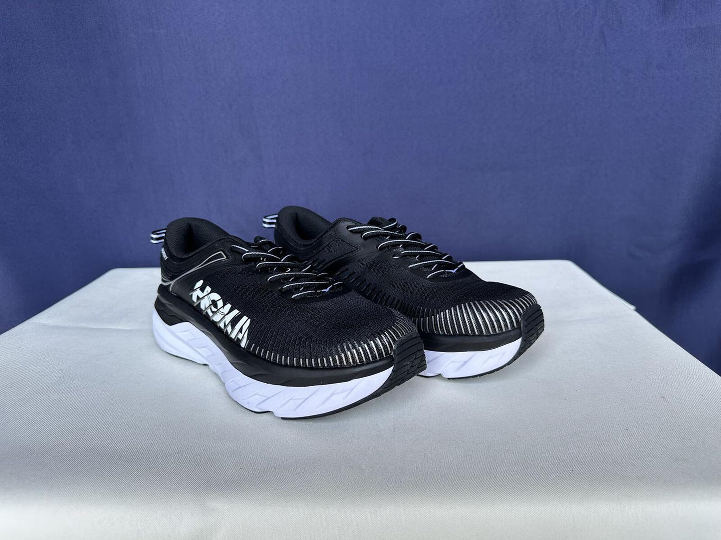 Size 8.5 - Hoka Women Bondi 7 Black White Running Shoes Sneaker