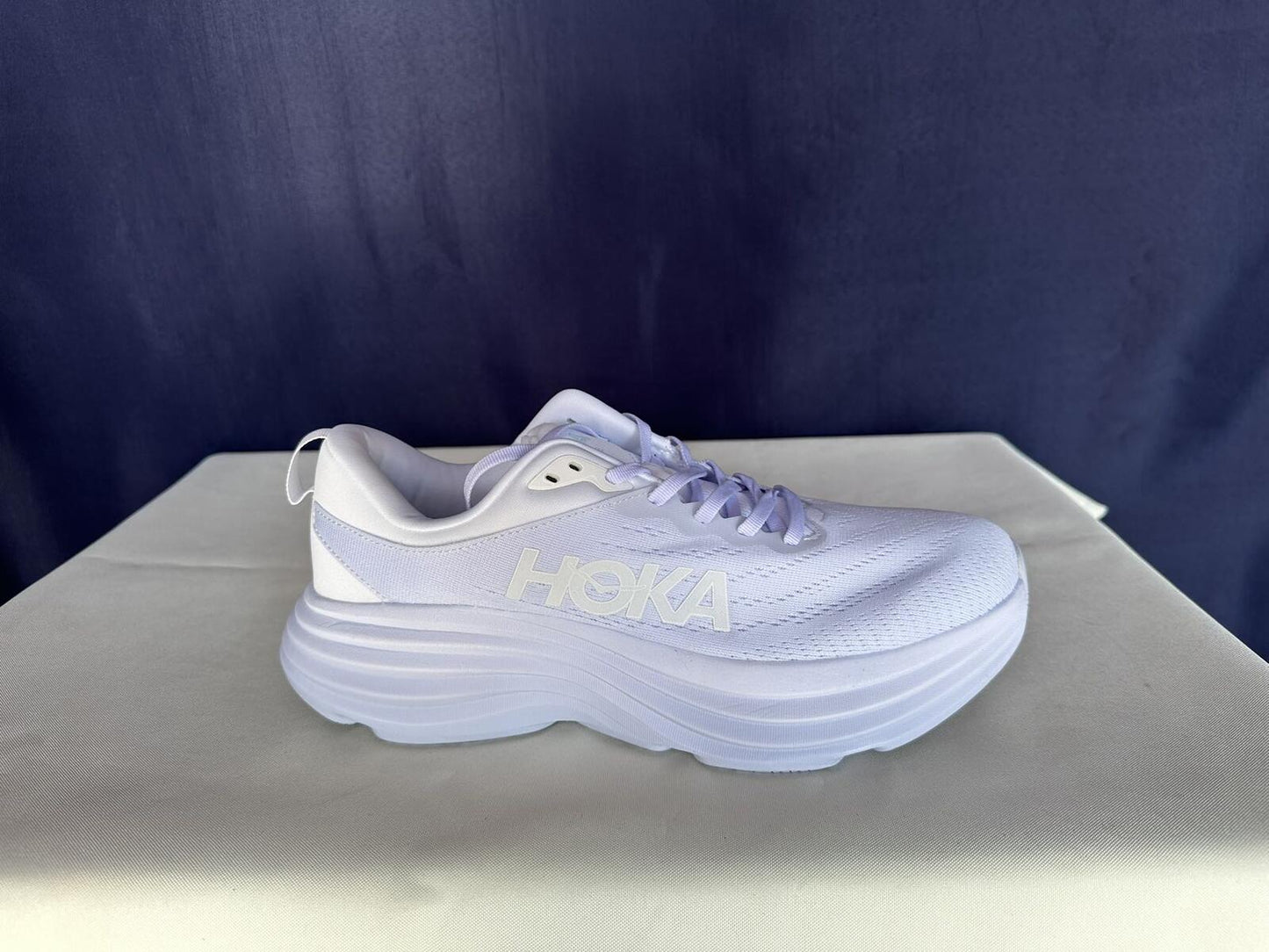 Size 10D - Hoka Men Bondi 8 White/White Mens Sneakers Shoes