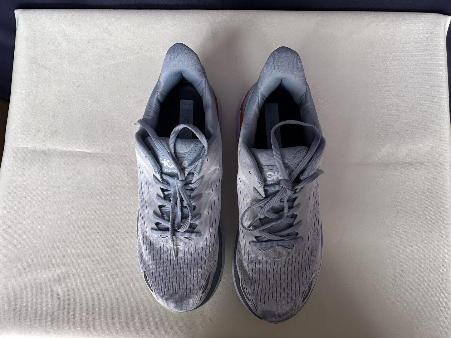 Size 11B- Hoka Women Clifton 8 Blue Fog/Plein Air Sneakers