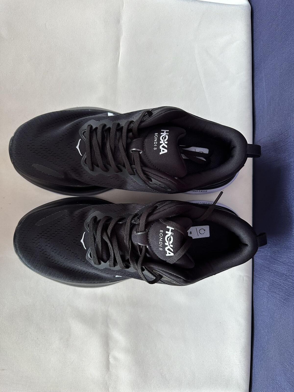 Size 11B - Hoka Women Bondi 8 Black/White Womens Sneakers Shoes