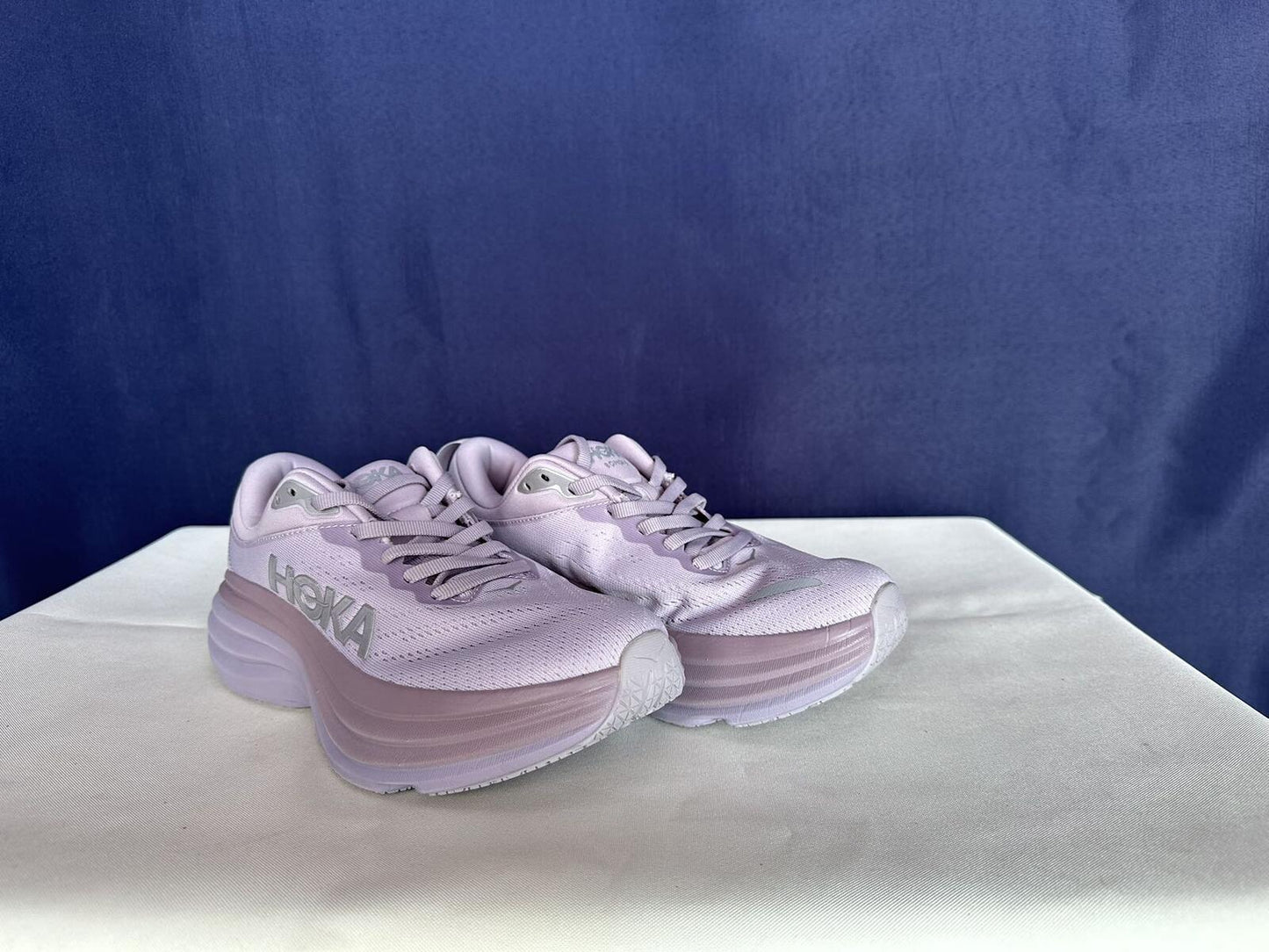 Size 6.5B - Hoka Women Bondi 8 Lilac Marble/Elderberry Sneakers