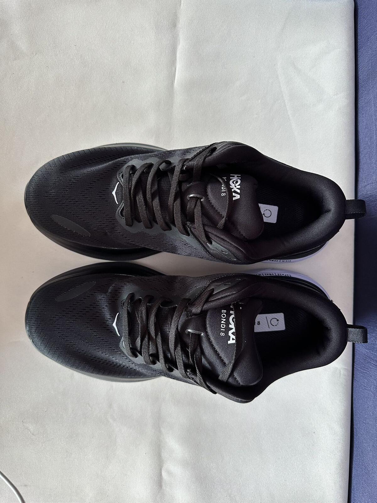 Size 11B - Hoka Women Bondi 8 Black/White Womens Sneakers Shoes