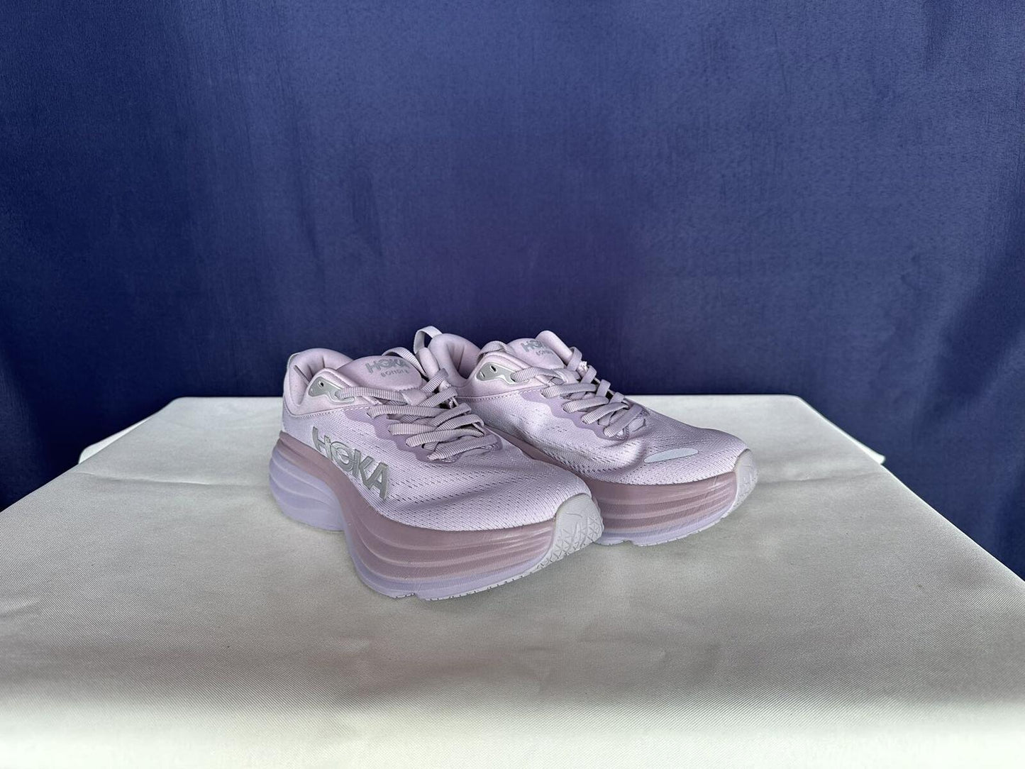 Size 6.5B - Hoka Women Bondi 8 Lilac Marble/Elderberry Sneakers