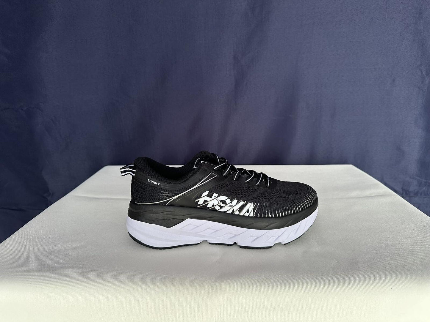 Size 7.5- Hoka Women Bondi 7 Black White Running Shoes Sneaker
